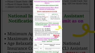 National insurance Nicl Assistant requirement 202425govermentjob newvacancy2023 [upl. by Gavrah735]