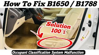 B1650 occupant classification system malfunction  B1788 occupant classification Calibration [upl. by Anillehs]