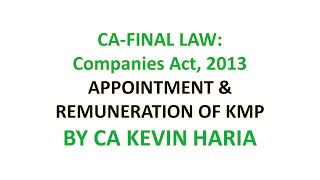 MAY23 REVISION OF KEY MANAGERIAL PERSONNEL KMP  CA FINAL LAW [upl. by Nahoj747]