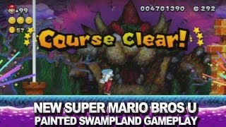 New Super Mario Bros U  Painted Swampland Gameplay [upl. by Emyam]