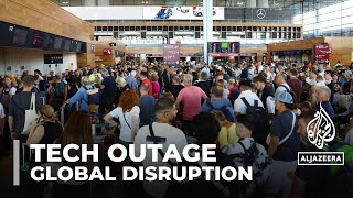 Global IT outage causes chaos disrupting airlines banks media telecoms [upl. by Dunston]