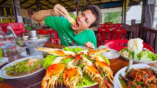 Thailand Seafood  GIANT RIVER PRAWNS 🦐 Best Thai Food in Ayutthaya [upl. by Arvie]