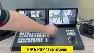 New designDual screen PTZ control 10CH video switcher8xHDMI 2xIp inputs livestreamvideoswitcher [upl. by Ronal175]