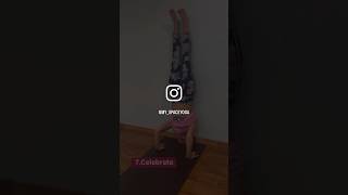 Tripod to headstand up against the wall student profile yogaathome yogamatters yogaforbeginners [upl. by Kosak]