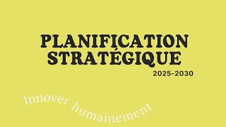 Cest quoi une planification stratégique à Nicolet [upl. by Dorn241]