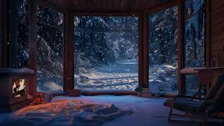 Relaxing Piano Music Gentle Snow outside the Window and Fireplace Warmth [upl. by Ibed]