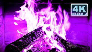 🔥 PURPLE FIREPLACE 4K Ultra HD Halloween Ambience [upl. by Assetan]