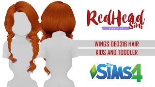 THE SIMS 4 CC  HAIR  WINGS OE0316 KIDS AND TODDLERS [upl. by Darrey]