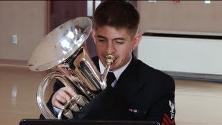 Navy Band Brass Quartet  quotWhen Johnny Comes Marching Homequot [upl. by Dnomasor785]