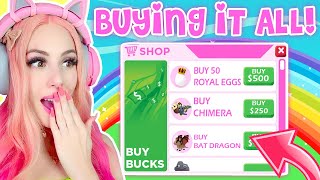 I SPENT 56294 TO BUY EVERYTHING IN ADOPT ME Roblox Spending Spree [upl. by Mimajneb]