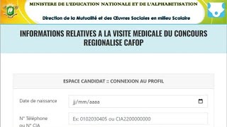 Concours De CAFOP 2024  Comment Consulter Les Résultats Visite Médicale Et Imprimer LAttestation [upl. by Irihs102]