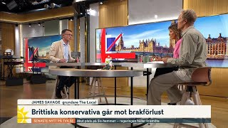 Idag går Storbritannien till val ”Folk är trötta på kaoset i reger…  Nyhetsmorgon  TV4 amp TV4 Play [upl. by Oneladgam827]