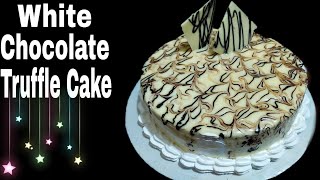 White Chocolate Truffle Cake Eggless White Chocolate CakeWhite Truffle No oven Cake recipe [upl. by Ahsia]