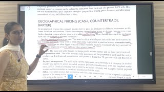 CH 16  PART  23  GEOGRAPHICAL PRICING  COUNTERTRADE  BUYBACK ARRANGEMENT OFFSET BARTER [upl. by Kcirdes]