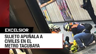 Hombre apuñala a cuatro personas en el Metro Tacubaya de la CDMX [upl. by Sardella]