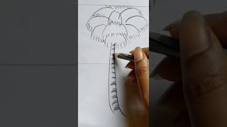 How to draw a palm tree step by step very easy realistic tutorial ❤️ drawing art sketchschoolart [upl. by Beekman]