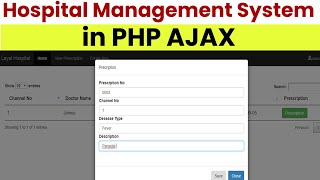 Hospital Management System in PHP Mysql Json AJAX [upl. by Mcwilliams187]