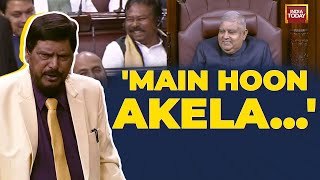 Ramdas Athawales Poetic amp Comic Address Quakes Laughter In Rajya Sabha  Rajya Sabha 2022 [upl. by Isabella386]