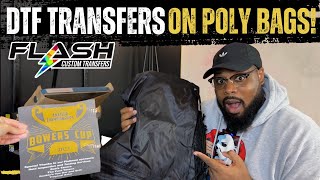 HOW TO PRESS 38 POLY DRAWSTRING BAGS IN 10MIN  USE OUR DTF TRANSFERS ON YOUR NEXT PROMO PROJECT [upl. by Tallbott]