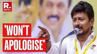 Im Kalaignars Grandson Wont Apologise Udhayanidhi Stalin On Sanatan Dharma Remark [upl. by Ennaillij]