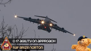 BREATHTAKING C17 GLOBEMASTER AGILITY ON APPROACH • OUR CAMERA MAN SILENCED LOL • RAF BRIZE NORTON [upl. by Pierson]