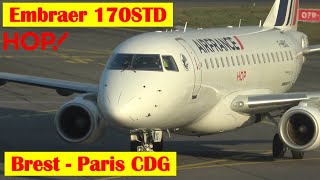 FLIGHT REPORT  Brest → Paris CDG  Embraer 170 Hop [upl. by Lancey469]