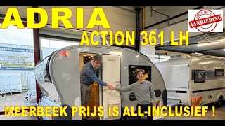 Primeur presentatie Adria Action 361 LH caravan Review Meerbeek Caravans amp Campers met €2640 voord [upl. by Heydon480]