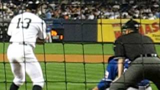 Yankees Stadium  6209  Mark Teixeira gets hit with a pitch ARod up at bat as well [upl. by Fitzgerald]