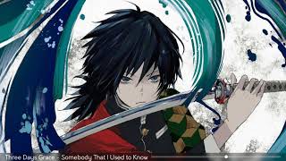 Three Days Grace Nightcore  Somebody That I Used to Know [upl. by Poppo323]