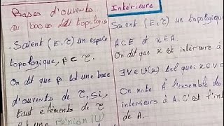 Topologie s5 sma  Bases des ouverts ou base de topologie [upl. by Nolyd543]