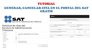 Generar y Cancelar cita en el Portal SAT gratis [upl. by Ellmyer]