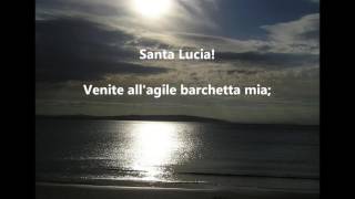 SANTA LUCIA ST LUCY Saint Lucia Day words lyrics text Italian Swedish sing along song italienska [upl. by Lanti]