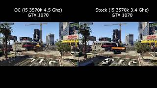 i5 3570k Stock speed vs OC i5 3570k 45 Ghz GTA 5 benchmark [upl. by Hadden766]