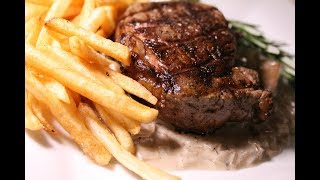 Steak Frites  Filet Mignon amp Fries DIY Steak Mushroom Sauce filetmignon chefnickostyle 🥩 🔥 [upl. by Eignav]