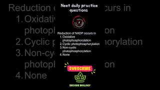 NADP reductionphotosynthesisneet daily practice questions [upl. by Nilyahs]