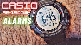 HOW TO set the CASIO AE1500WH Alarms [upl. by Ryun]