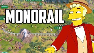 I build a MONORAIL through a mountain in Civ 6  Gaul Ep3 [upl. by Lan]