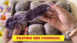 Ube Pandesal recipe  Filipino Ube Bun  Fluffy Filipino Ube Pandesal [upl. by Eidas]