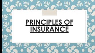 Principles of insurance Policy [upl. by Weintrob]