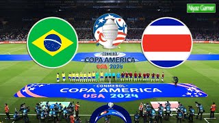 BRAZIL vs COSTA RICA  COPA AMERICA 2024 USA  Group D  Full Match All Goals  PES Gameplay [upl. by Bride]