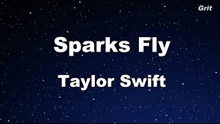 Sparks Fly  Taylor Swift Karaoke【No Guide Melody】 [upl. by Akemak629]