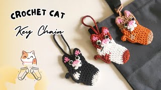 Crochet unique cat keychain  subtitle [upl. by Dunseath583]