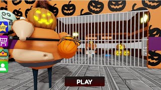 HALLOWEEN BARRYS PRISON RUN  Obby  roblox scaryobby obby pomni [upl. by Adnimra677]