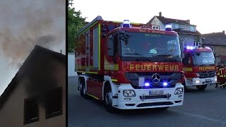 GROSSEINSATZ FEUER IN NOTUNTERKUNFT 7 Personen über Steckleiter gerettet – FEUERWEHR BRUCHSAL [upl. by Brotherson]