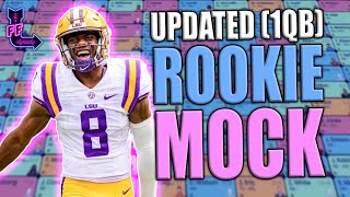 THE MOST UPDATED 1QB ROOKIE MOCK DRAFT  2024 DYNASTY FANTASY FOOTBALL [upl. by Madonia]