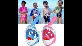 Children Snorkeling Mask Full Face หน้ากากดำน้ำของเด็กๆ [upl. by Williams]