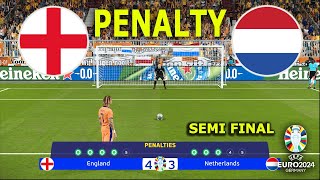 ENGLAND vs NETHERLANDS  Penalty Shootout  UEFA Euro 2024  Semi  Final  PES Gameplay [upl. by Enaed67]