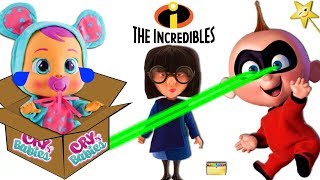 INCREDIBLES 2 Edna Modes Daycare w JACK JACK amp The Cry Babies Dolls  Surprise Toy Game [upl. by Sotnas]