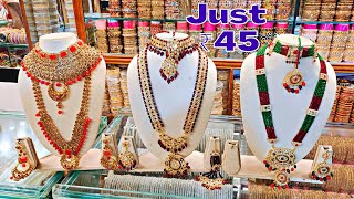 Charminar Jewellery Wholesale Market Just ₹45 Rupees Ladbazar Hyderabad [upl. by Arihaz]