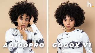 Godox AD100 Pro vs Godox V1 Comparison amp Review  Which One Should You Get [upl. by Nareht]